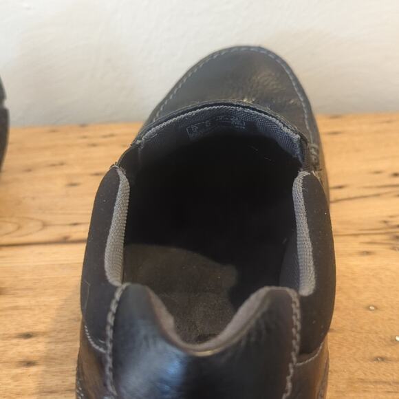 Clarks Collection Cotrell Free Black Oily Leather Pebbled Grain Loafer Men's 11M - Picture 10 of 13